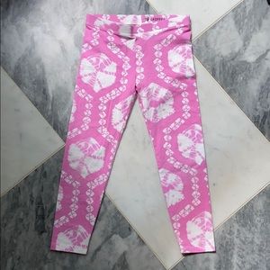 Crewcuts cropped pink tie dye leggings
